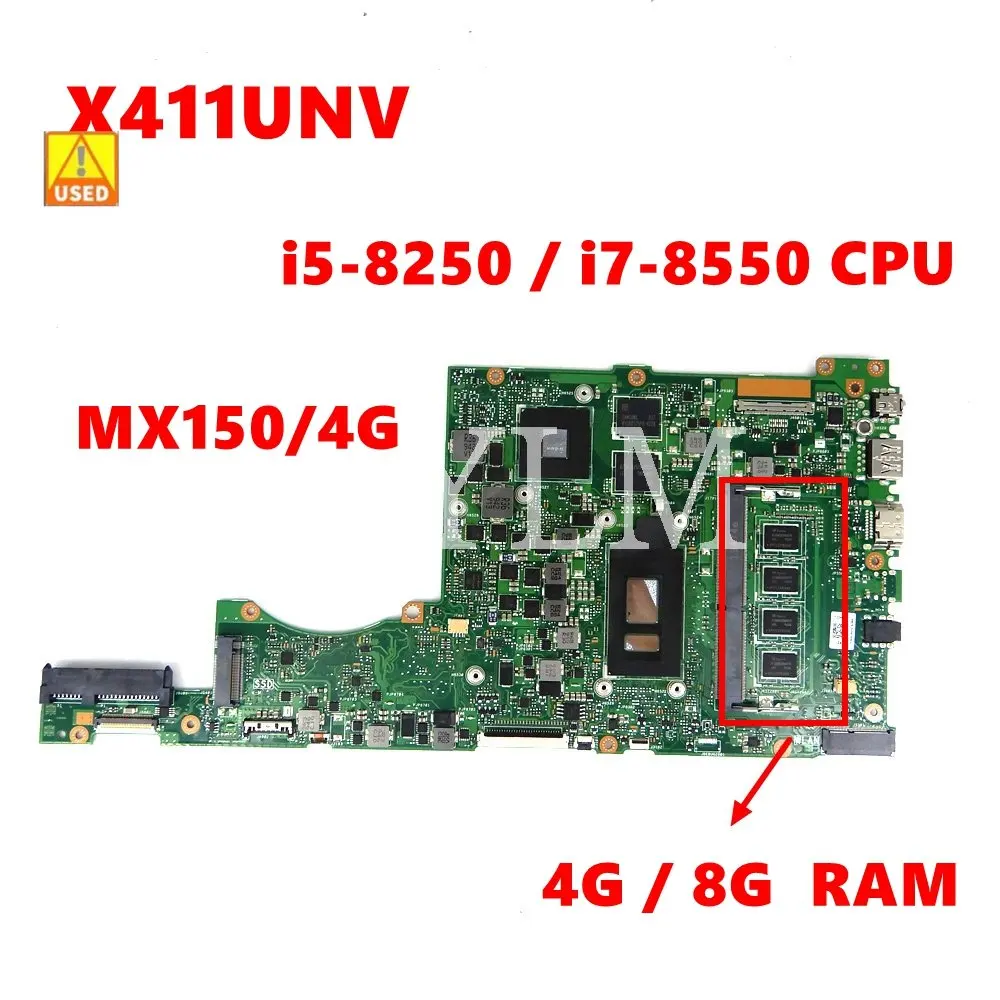 

Used X411UNV 4G/8G RAM MX150/4G i5/i7CPU Mainboard For ASUS X411U X411UN X411UNV X411UQ X411UA S4200U S4200 Laptop Motherboard