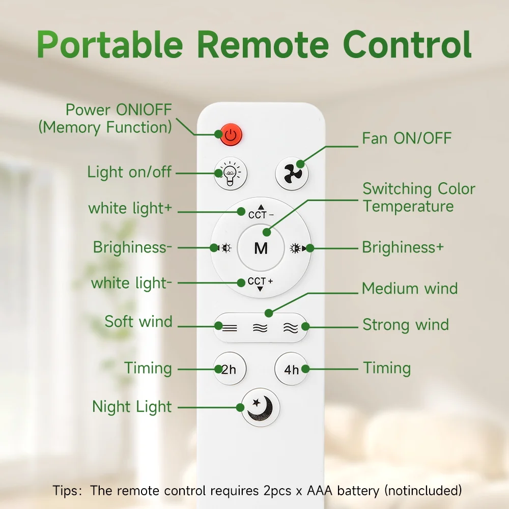 Sleek LED Ceiling Fan Light with Remote Control and Adjustable Dimming