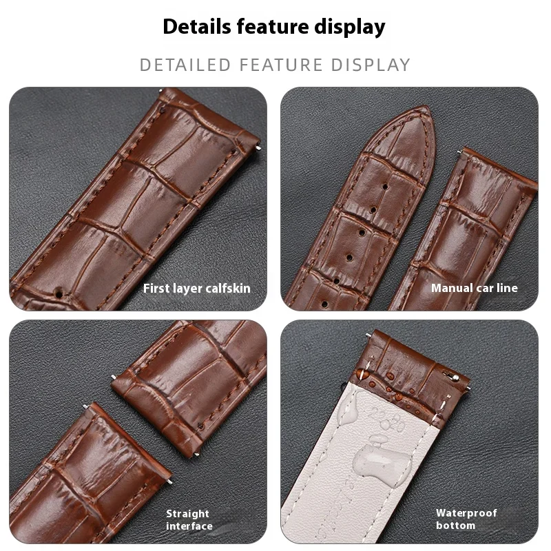 Cowhide Genuine Leather Quick Release Universal Watch Strap (Various Sizes)