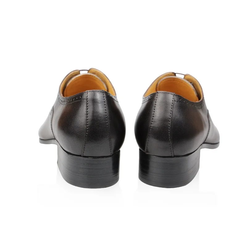 Elegant Formal Men Shoes Top Layer Cow Leather Oxfords Business Office Lace Up Luxury Design Handmade Dress Fashion Males' Shoe 6