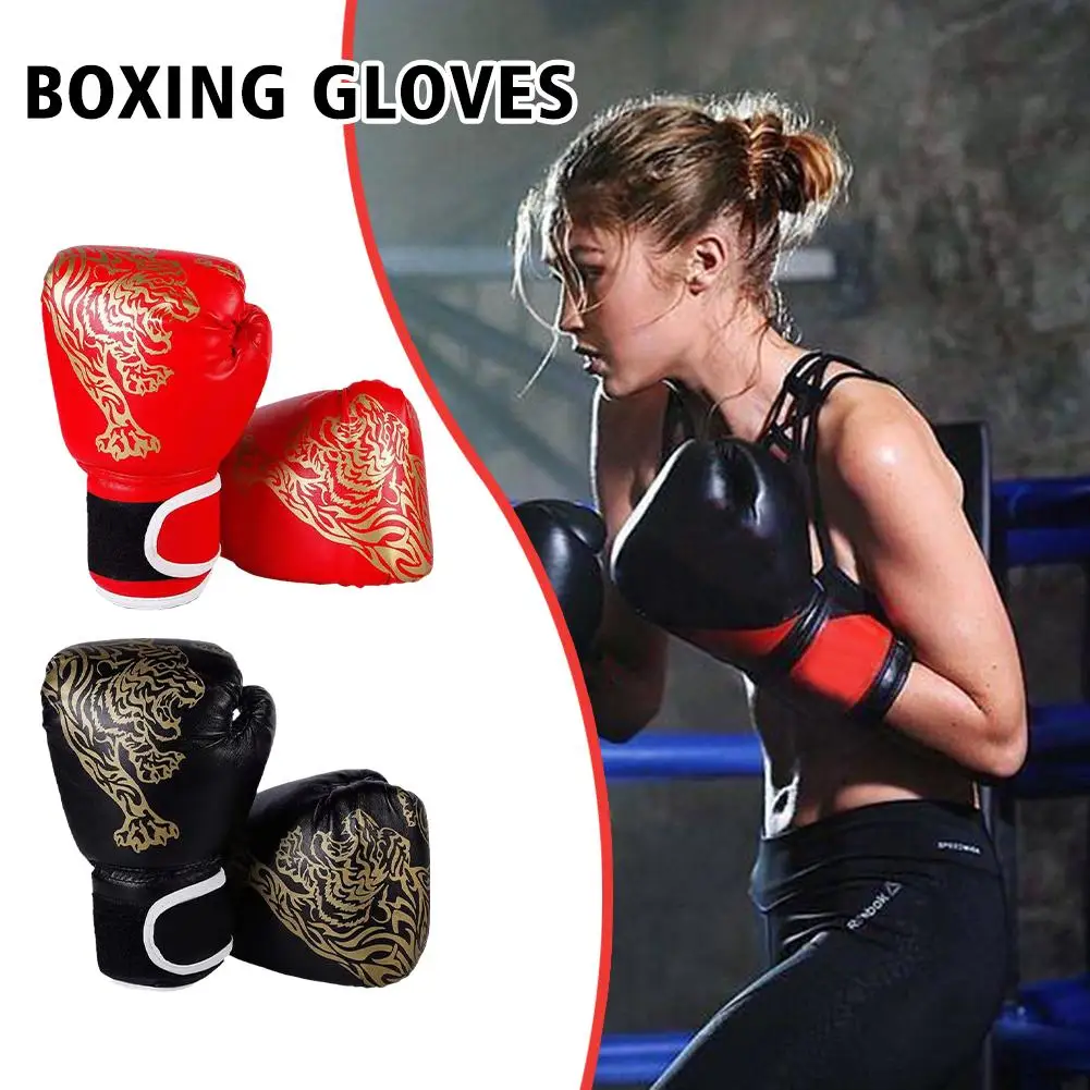 

Boxing Gloves Professional Tiger Breathable PU Leather Sanda Gloves Boxes Flame Thai Gloves Gloves Muay Fight Thai Thai Box A9L6