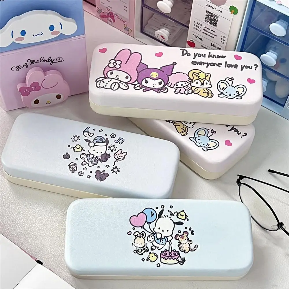 Kawaii Sanrios Eyeglass Case Kuromi My Melody Portable Antiextrusion