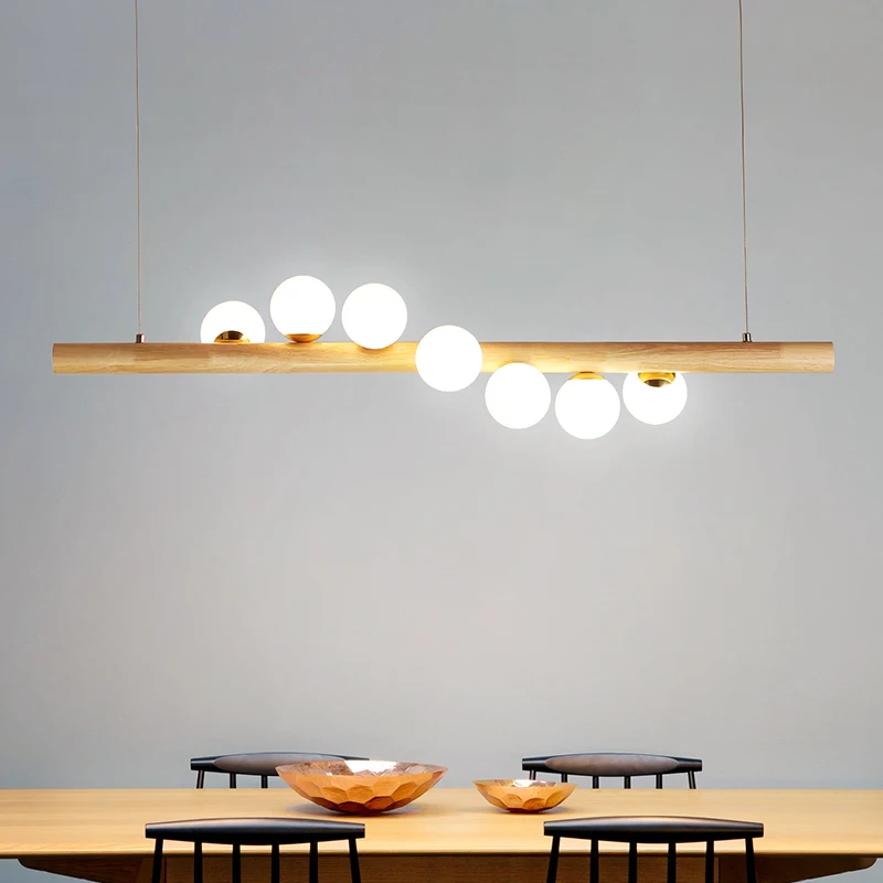 Led Nbuco Dico Bola De Cristal De La Lasmpara De Madera De Oficina Color Colgante Lasmparas Casa Isla De Cocina Iluminaciol Comedor
