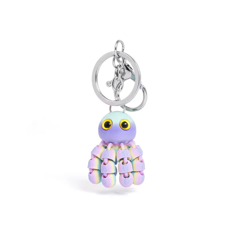 Porte-clés Pendentif Pieuvre Imprimé 3D - Design Mignon, Personnalisable, Plastique, Pour Sac Ou Voiture