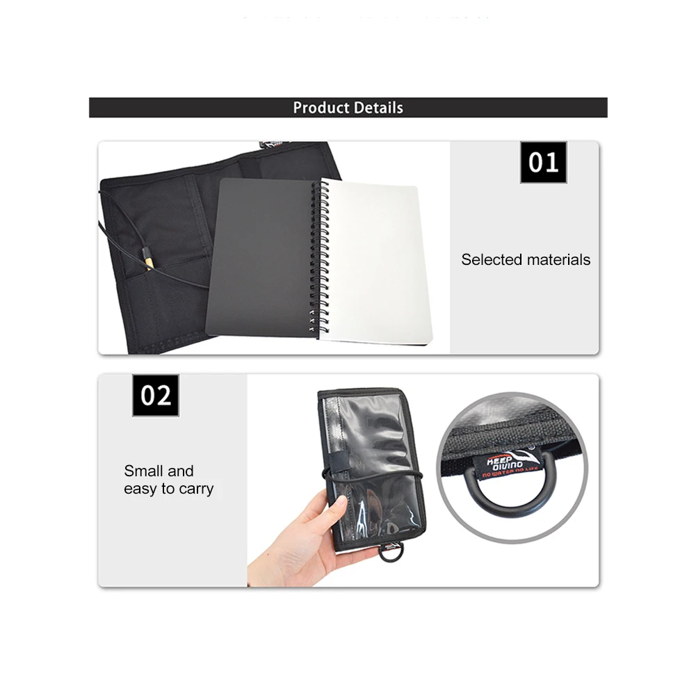 Underwater Notebook Waterproof Wet Notes Notepad Multifunctional Dive Writing Slate Board PU Coating for Scuba Diving Snorkeling