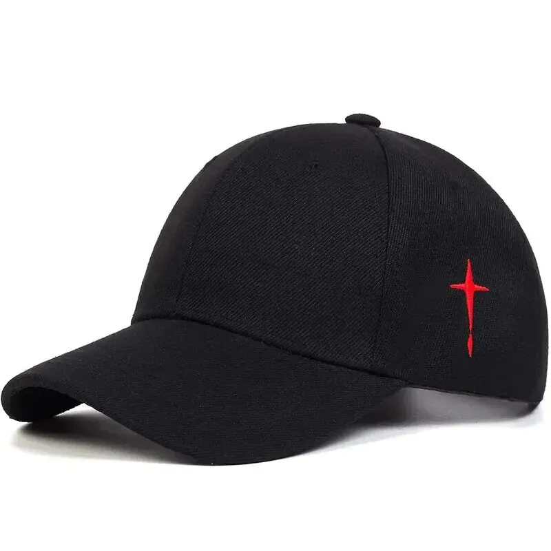 Unisex Simple Cross Water Drop Embroidery Baseball Caps Spring and Autumn Outdoor Adjustable Casual Hat Sunscreen Hat 2