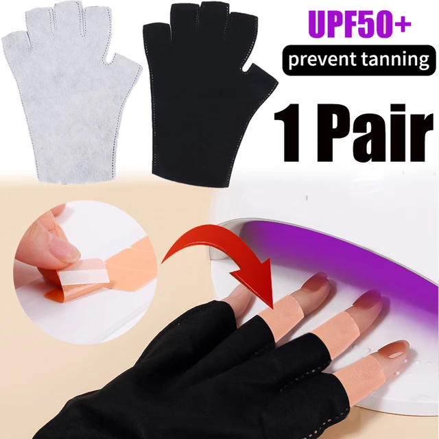 1 paire anti uv gants Uv Shield gant manucure sans doigt Nail Art