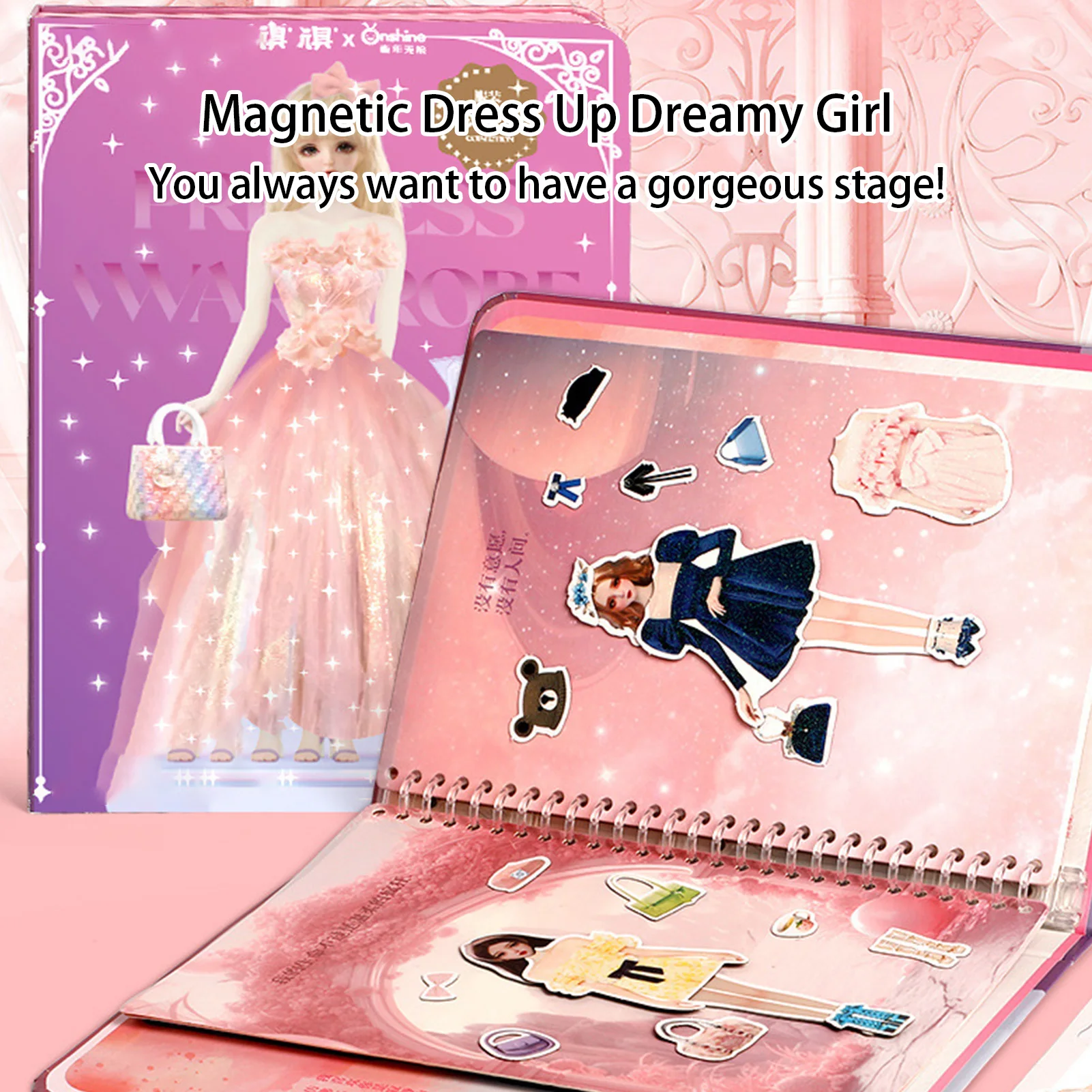 Magnet Puzzle 2 In 1 Magnetic Princess Dress Up Paper Doll Pretend Play Toys Travel Playset Toy Car Activities Toy For Girls
