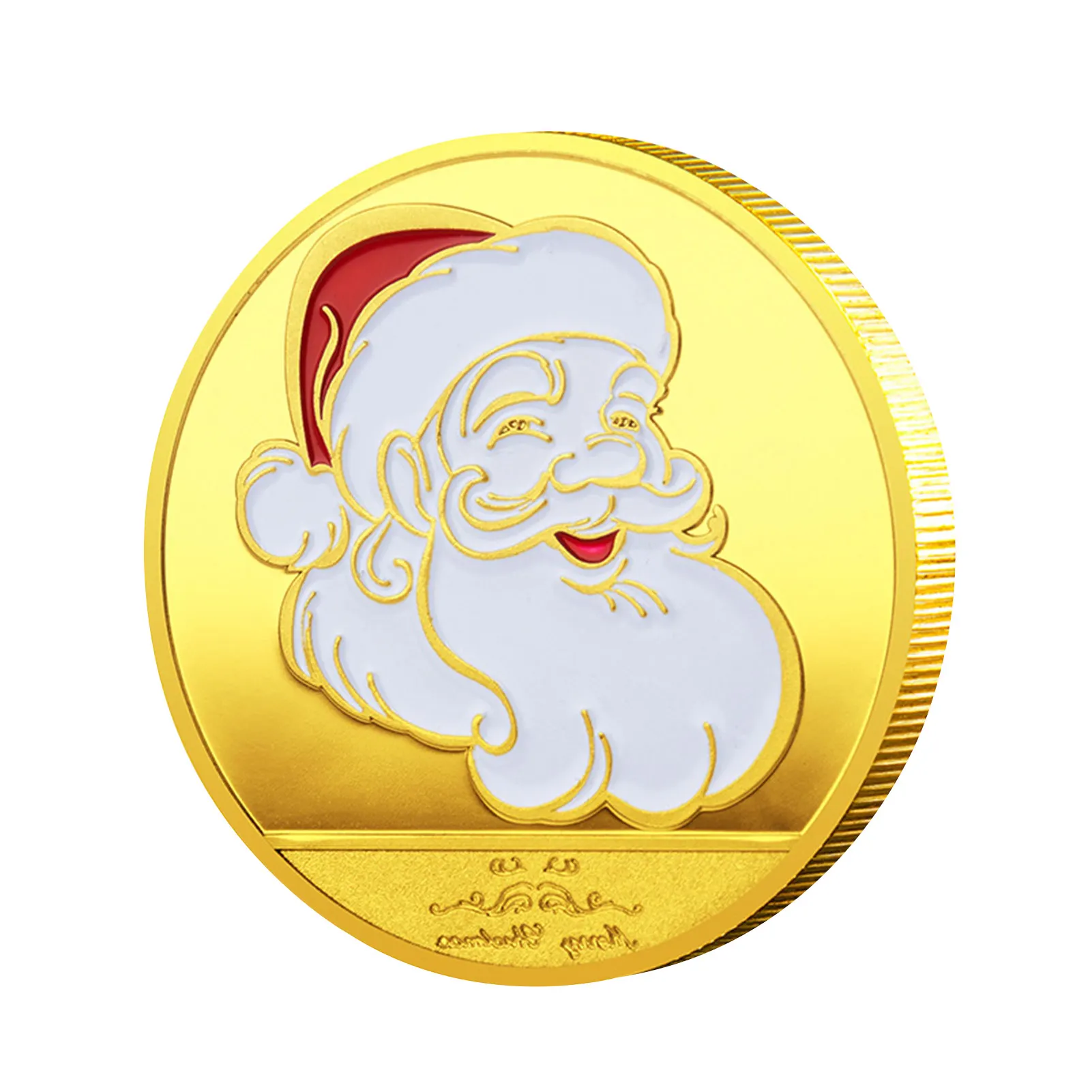 Christmas Commemorative Coin Collection Coins With Santa Claus And Reindeer Arts Souvenir Gift Badge Christ | Дом и сад