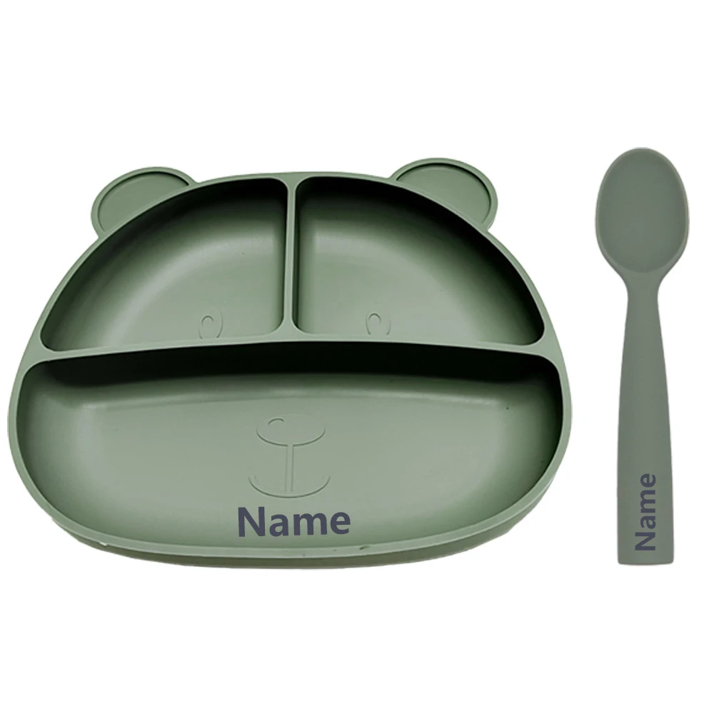 Silicone Tableware Set - Waterproof & Easy to Clean - Free Name Engraving Creative Baby Custom Gifts