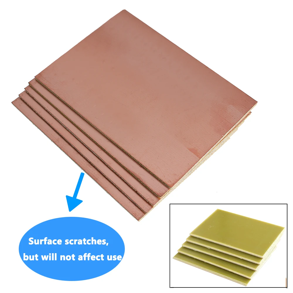10PCS 5x7cm FR4 구리 클래드 라미네이트 단면 PCB 프로토타입 보드 회로 기판 키트 DIY 전자 및 납땜 프로젝트용