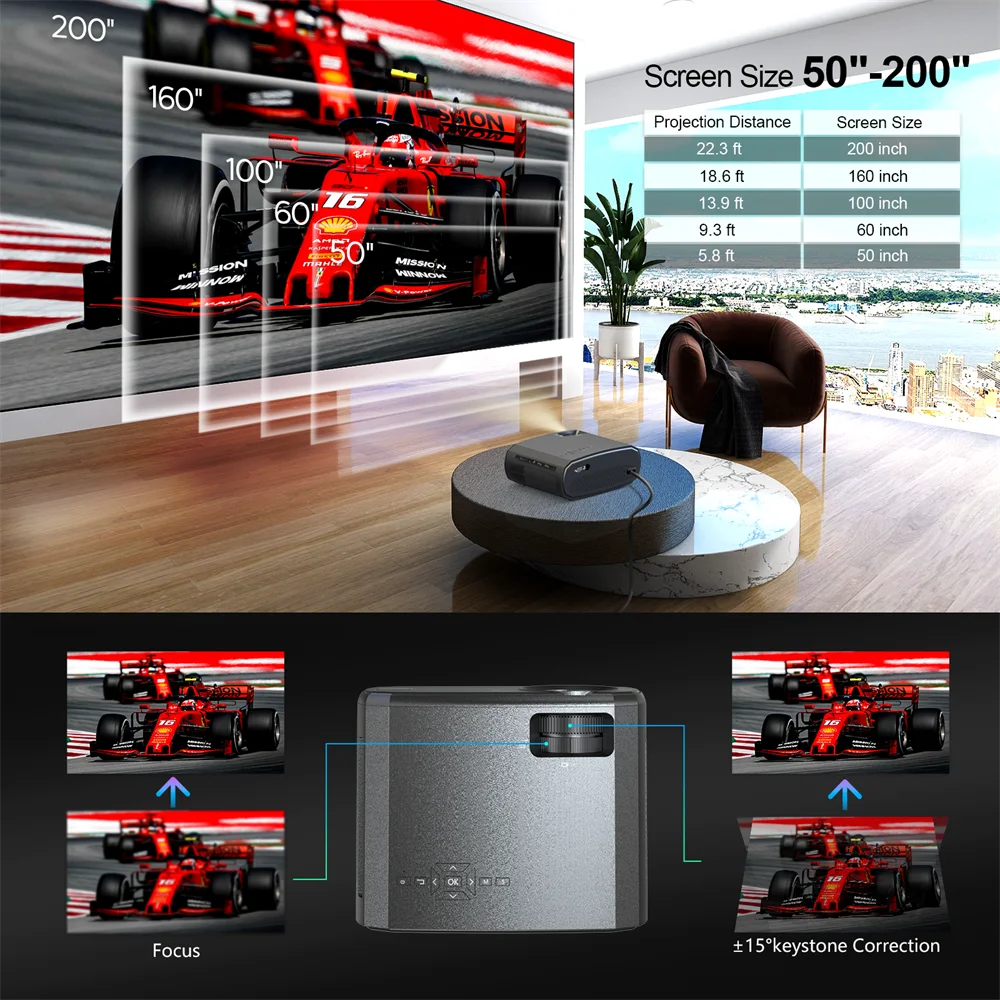 WEWATCH V50 Portable 5G WIFI Projector Mini Smart Real 1080P Full HD