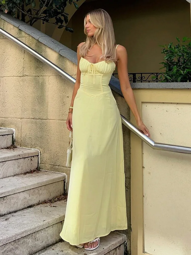 Townlike Elegant Maxi Long Waist Wrap A-line Dress Women Spaghetti Strap 2024 Spring Summer Dress Backless Sexy Party Dresses 5