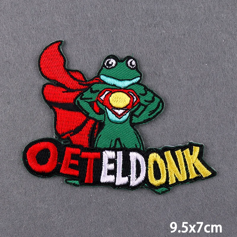 Oeteldonk 엠블럼 자수 패치, 포그 카니발, 네덜란드 다리미, 의류 아플리케, 개구리 패치