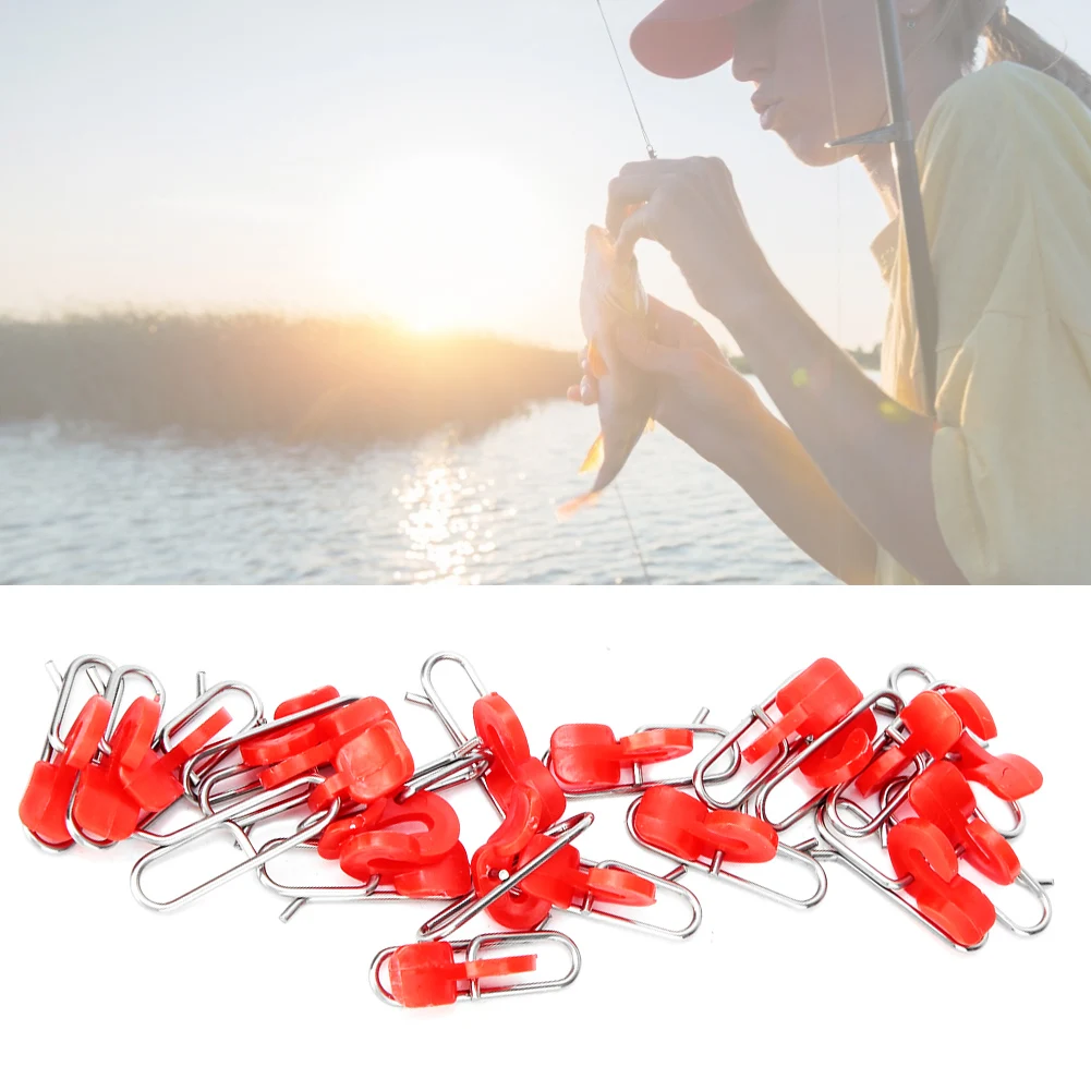 Fishing Bait Clip Stainless Steel Impact Bait Clip Sea Fishing Lure Outdoor Hook Decoupling Shank 30Pcs