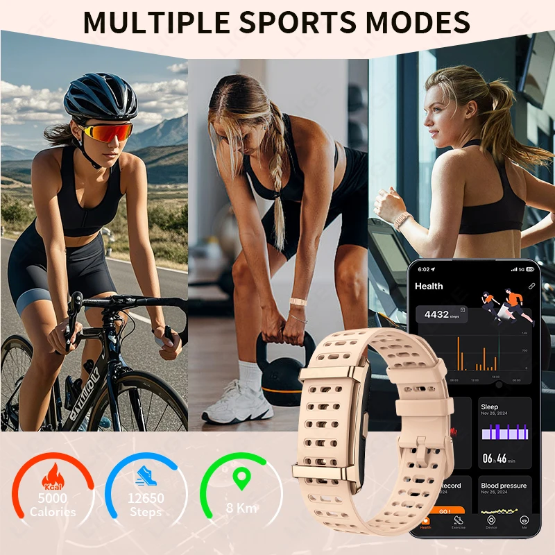 LIGE No Screen Smart Watch Sports Outdoors Fitness Heart Rate Monitor 1ATM Waterproof New Men Smart Bracelet For Andrio IOS 2026