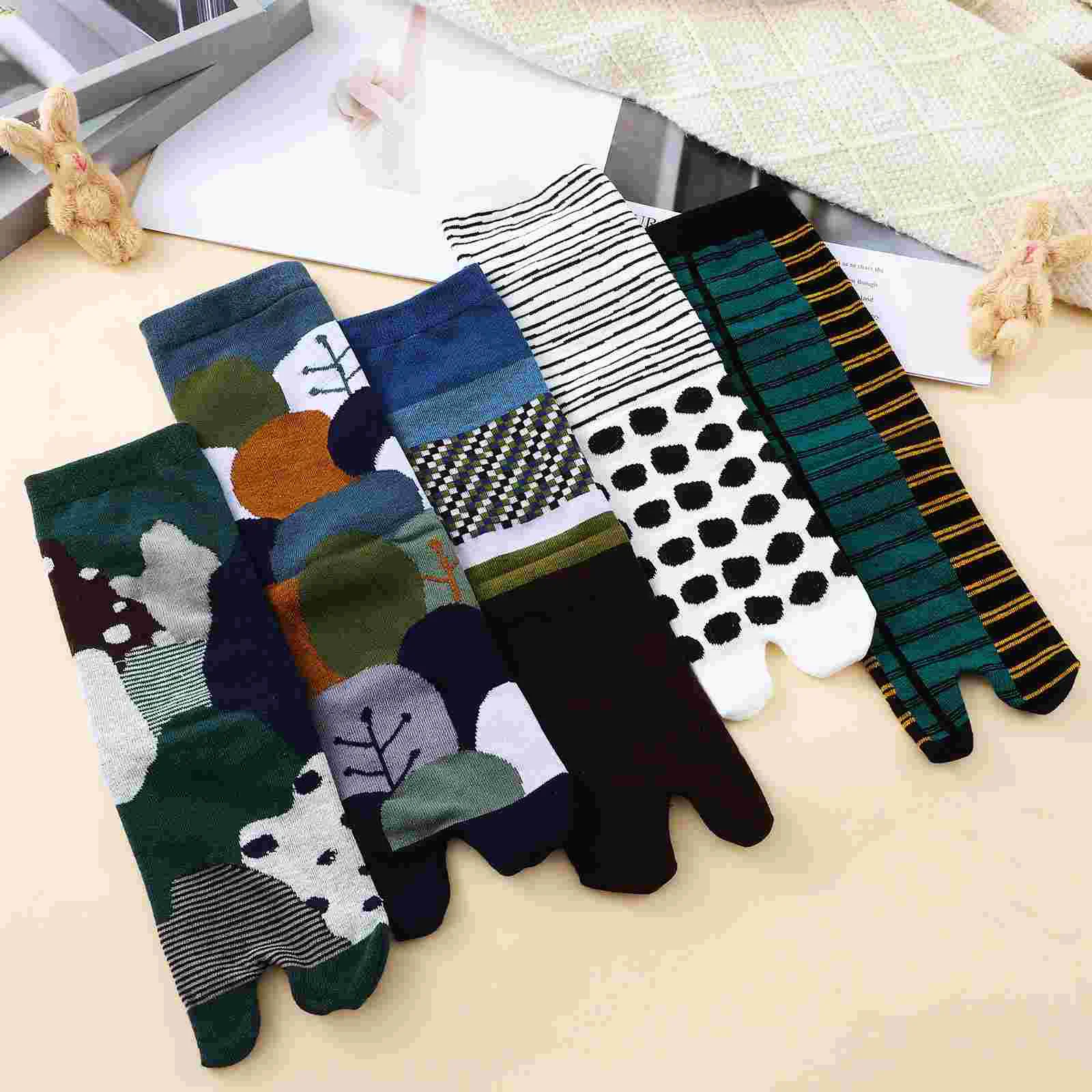 

10 Pairs Socks for Men Women Tabi Elastic Japanese-style Cotton Women's Big Toe
