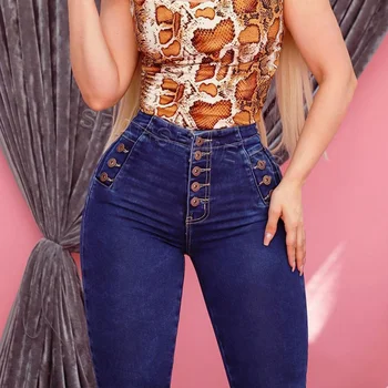 2023 New Slim Fit Denim Pants Women Jeans Elastic Pencil Trousers High Waist Ladies Tight Clothing Casual Skinny Women Clothing 1
