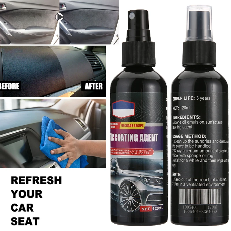 

120ml Car Leather And Plastic Coating Agent Car Interior Agent Leather Agent Refurbishment Repair Interior Car Cleaner