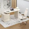 Home Office Desk and Chair Set, Home Office Furniture Sets, Computer Desk with Drawers & Shelves, Ergonomic Office Chair 1