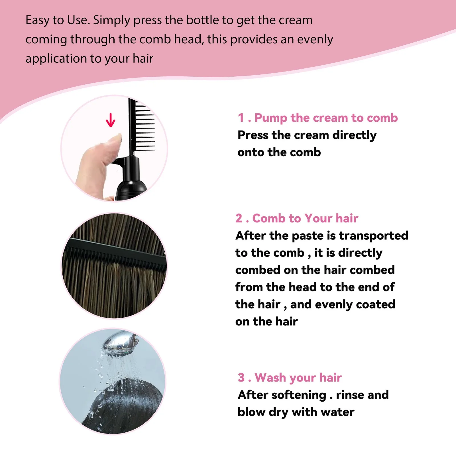 150ml Straightening Hair Care Cream Hair Comb Straightening Cream Smooth Nourishing Dry
