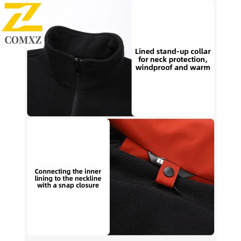COMXZ Urban Mens Jacket Premium Hooded Outdoor Adventure Thickened Warm Parka Street Style Comfortable Winter Mens Clothing