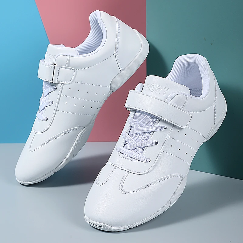 Lightweight White Profession Dance Shoes Women Low-heeled Beginner Gym Aerobics Sneakers Girls Ladies Training Cheerleading Shoe
