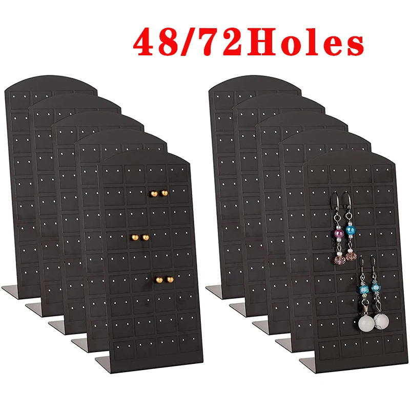 

48/72 Holes Earring Holder Organizer Earring Stand Display L-shape Earrings Ear Studs Jewelry Show Plastic Display Showcase