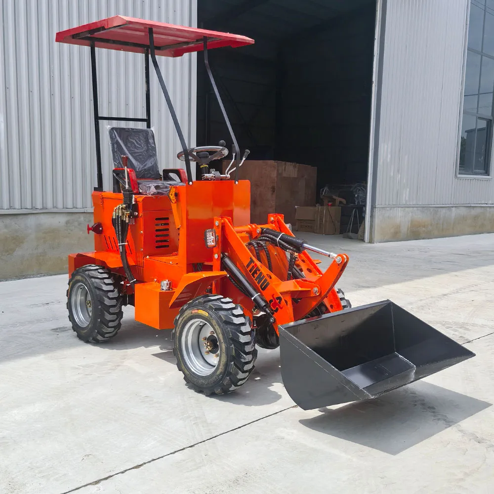 Leistungsstarker Diesel-Frontlader 400KG 500KG 600KG Elektrischer Mini-Lader Anpassbar für Bau und Landwirtschaft