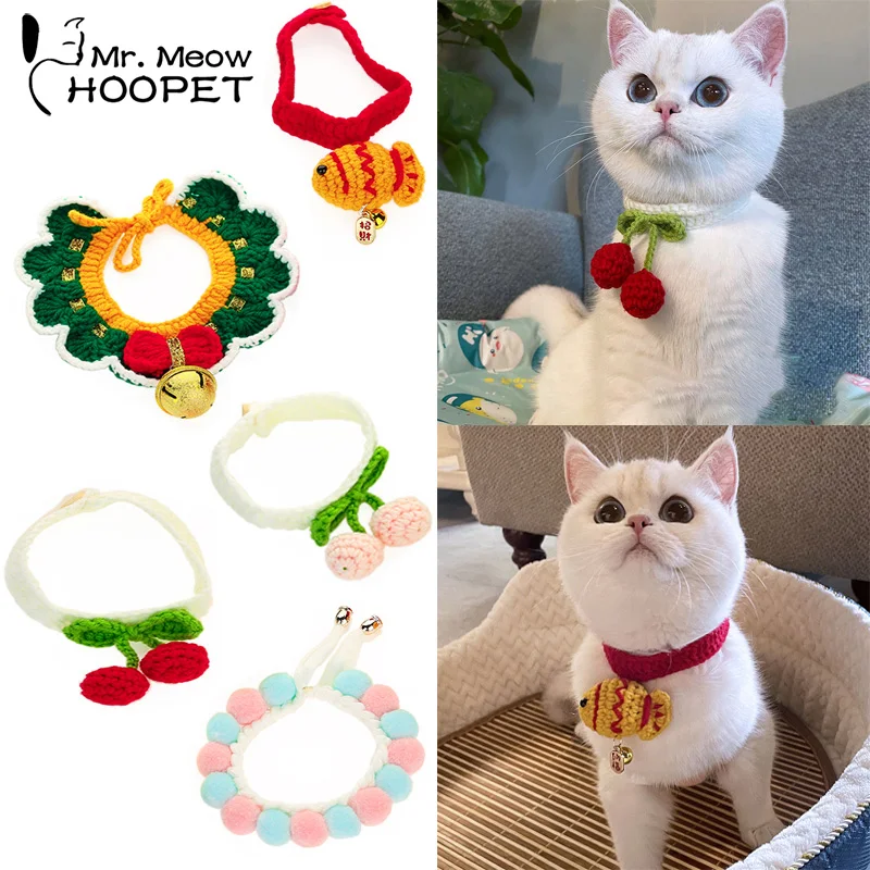 Hoopet Аксессуары для кошек шерстяные колокольчики Рождественский ошейник