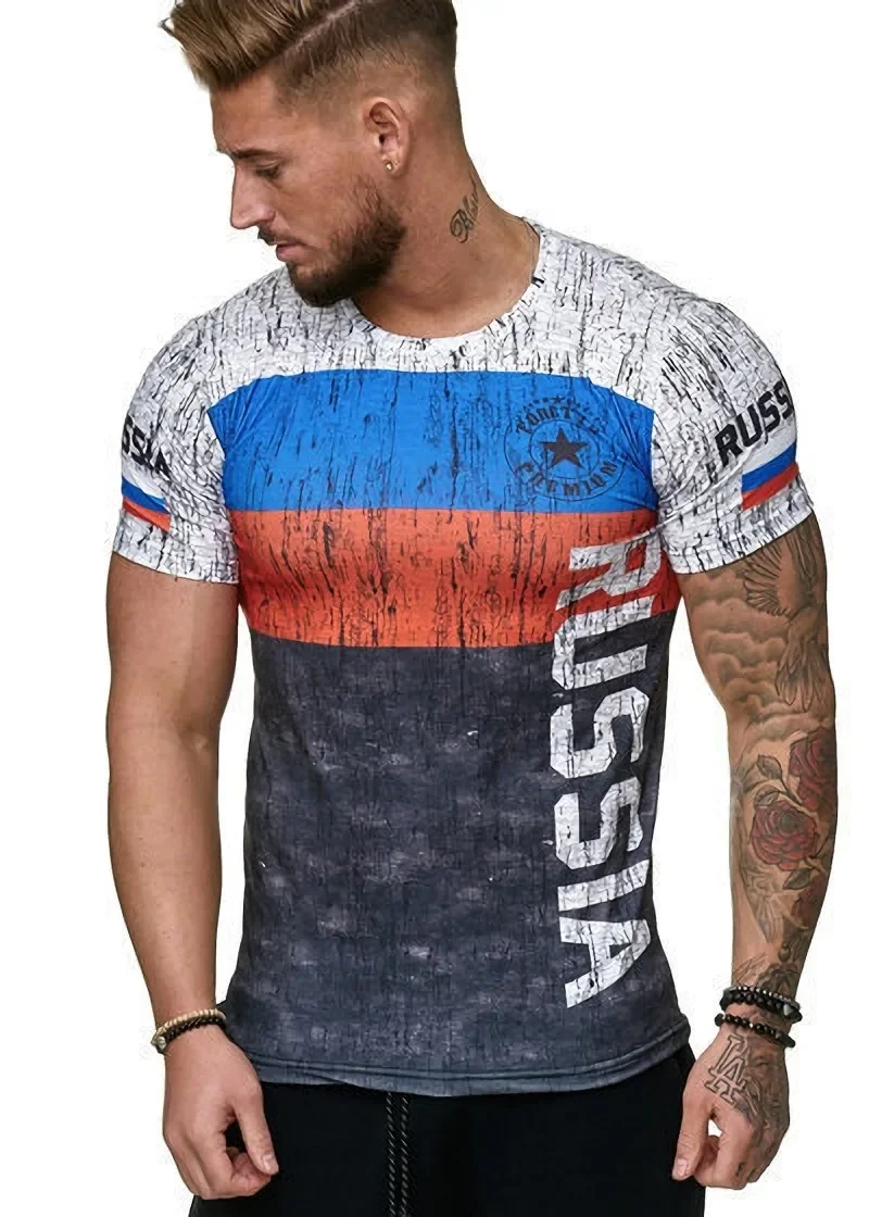

2024 New Breathable Summer Vintage Men's T Shirt 3d Retro Oversized Tshirts For Men Clothing T-Shirt Men Sports Shirt Tops