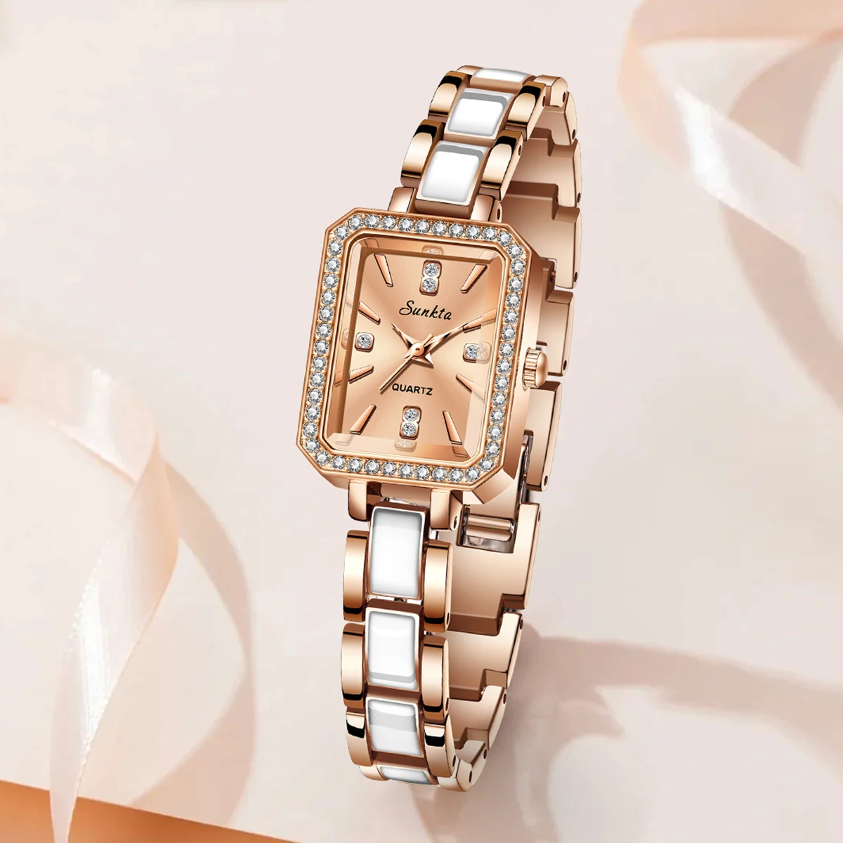 LIGE New Hot Brand Stainless Steel Strap Watch Women Luxury Gift Quartz Wristwatch Student Fashion Simple Square Quartz Watches 2