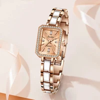 LIGE New Hot Brand Stainless Steel Strap Watch Women Luxury Gift Quartz Wristwatch Student Fashion Simple Square Quartz Watches 2