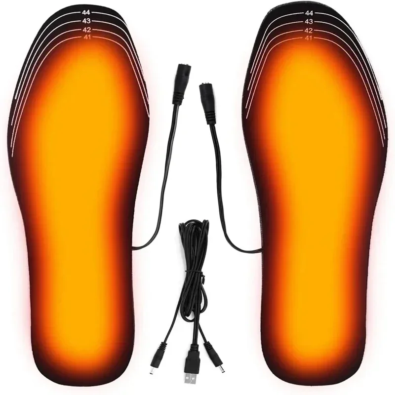 USB 발열 신발 깔창 전기 가열 밑창 겨울용 따뜻한 미끄럼 방지 신발 패드 남녀공용 1쌍 고품질 발 편안함