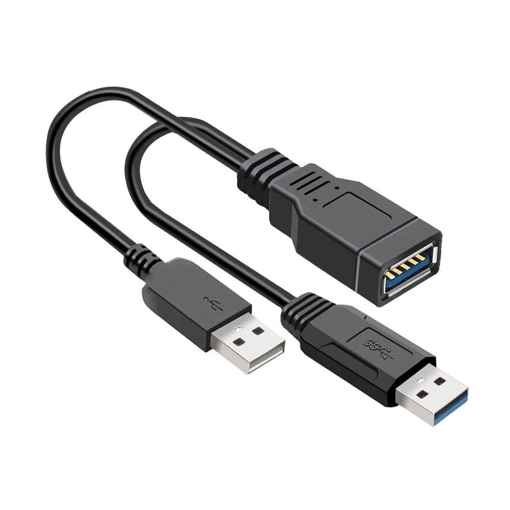 High-Speed USB 3.0 Dual Power Data Extension Y Cable