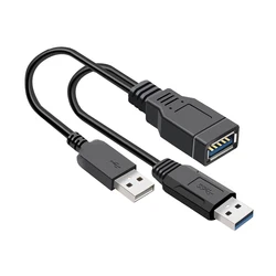 High - Speed USB 3.0 Dual Power Data Extension Y Cable (USB3.0 Splitter 1PCS)