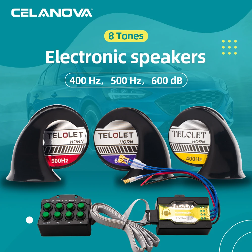 8ToneSelfcontrolElectricHornAutoElectronicSoundSignalAirHornAlarmCarSnailHorn