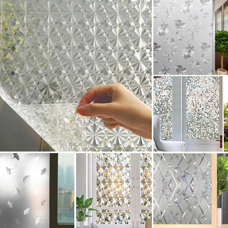 PVC Window Static Cling Window Film Removable UV Blocking Stained Frosted Privacy Opaque Glass Window Sticker Decals Home Decor 2