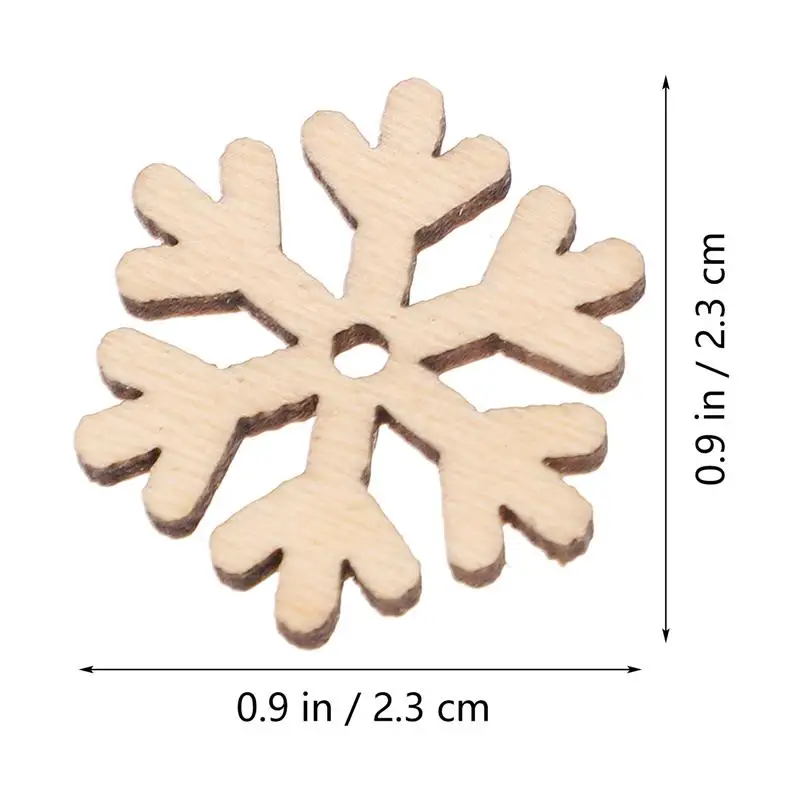 Christmas Ornaments Winter Snow Decoration 50pcs/100pcs Christmas Snowflake Wooden Pieces Wooden Cutouts Craft Christmas Snowflake Ornament Decoration For DIY