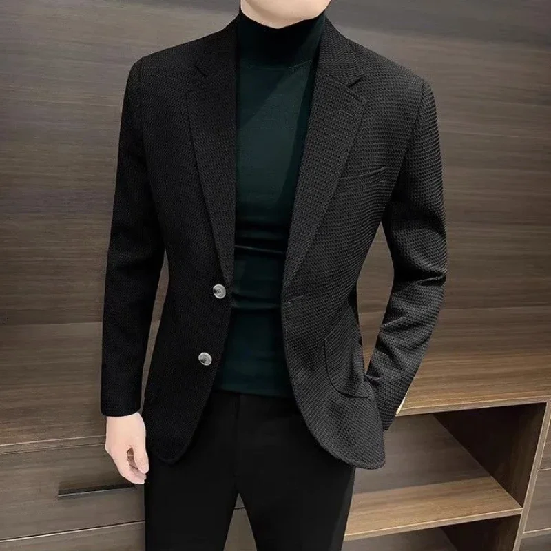 남성용 화이트 다크 브라운 재킷, 격자 무늬 파티 코트, 여름 의류, 캐주얼 남성복, 럭셔리 디자이너, 무료 배송