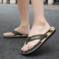 2025 Summer Men Flip Flops Massage Lettering Slippers Skid-proof Beach Sandals Soft Comfortable Male Slippers Casual Slides