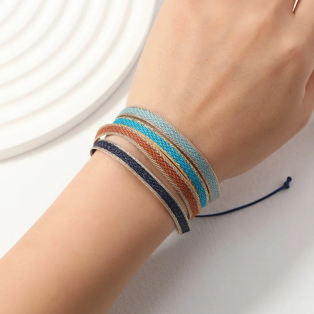 Vintage Nepal Tibetan Weaved Lucky Fabric Bracelet for Women Men Colorful Ethnic Friendship Cloth Bracelet Jewelry cloth braided bracelet
