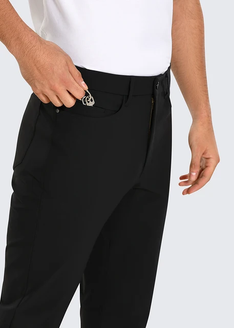 CRZ YOGA Mens Stretch Golf Pants - 32'' Slim Fit Work Pants Stretch Quick  Dry 5-pocket Thick Travel Pants - AliExpress