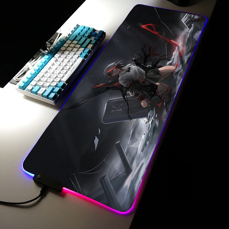 Tapis de souris RGB, grand tapis de souris Xxl Gamer de jeu avec 12 modes  d'éclairage, surface étanche, haute précision, base en caoutchouc  antidérapante Tapis de souris LED Fo