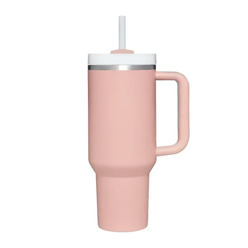 

Tumbler With Handle 40oz Stainless Steel vacuum flasks Insulated Tumbler with Lid and Straw for Water Iced Tea Coffee Smoothie