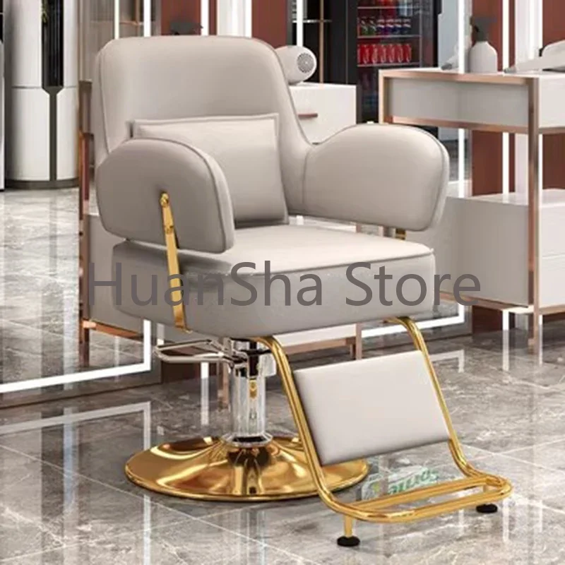 Backrest Aesthetic Salon Chair Hairdressing Luxury Professional Barbers Armchairs Reclining Tattoo Stuhl Barber Furniture LJ50BC