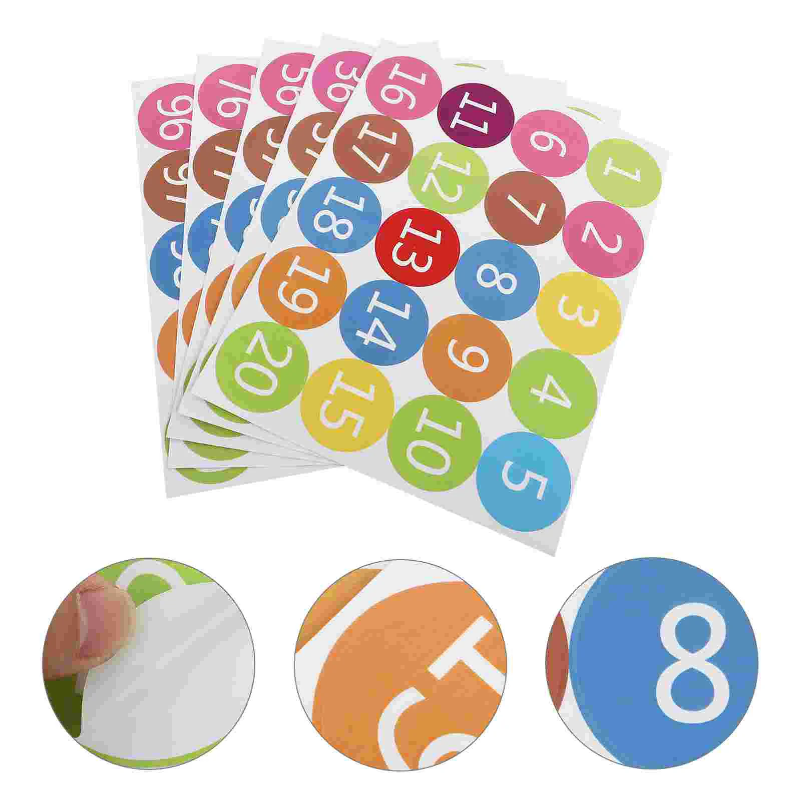 

Nuobesty Number Stickers Pvc Colorful Numbered Labels Waterproof Self-Adhesive Stickers Decals Educational Sticker Office