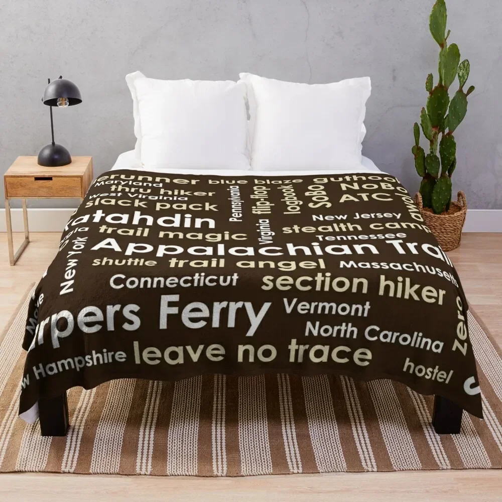 

Appalachian Trail Word Cloud Throw Blanket Winter beds Personalized Gift Luxury St funny gift Blankets