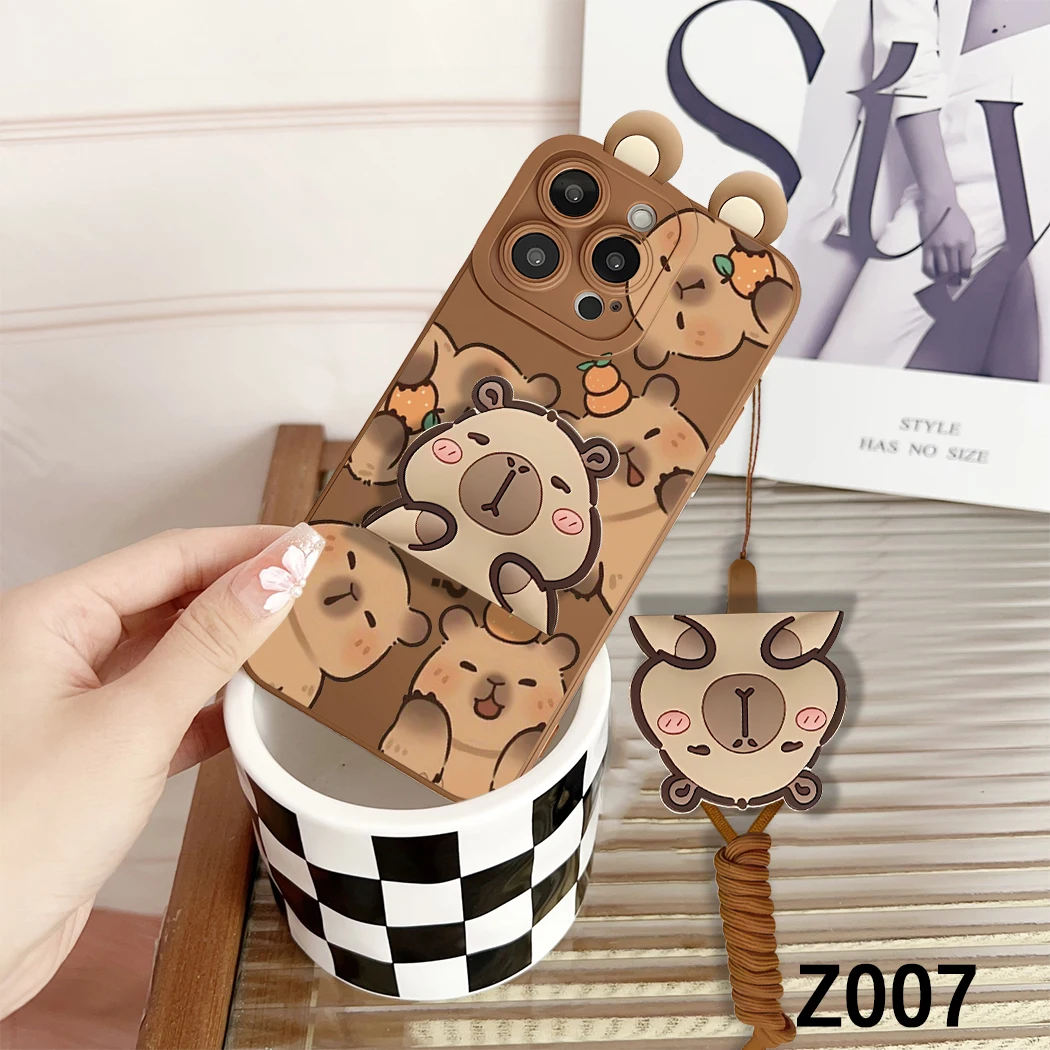 3D Cartoon Capybara Strap Lanyard Cover