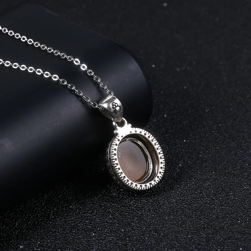 Pendant Necklace Silver Pendant Silver Necklace 925 Sterling Silver Natural Rhodochrosite Pendants Necklace for Women Gift Jewelry Chain